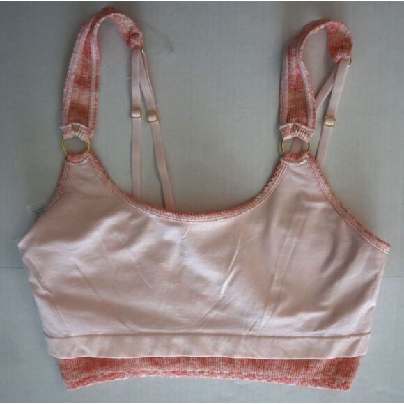Aerie Women's Sz L Beach Peach Seamless Ring Longline Crop Top Bralette - Picture 13 of 16
